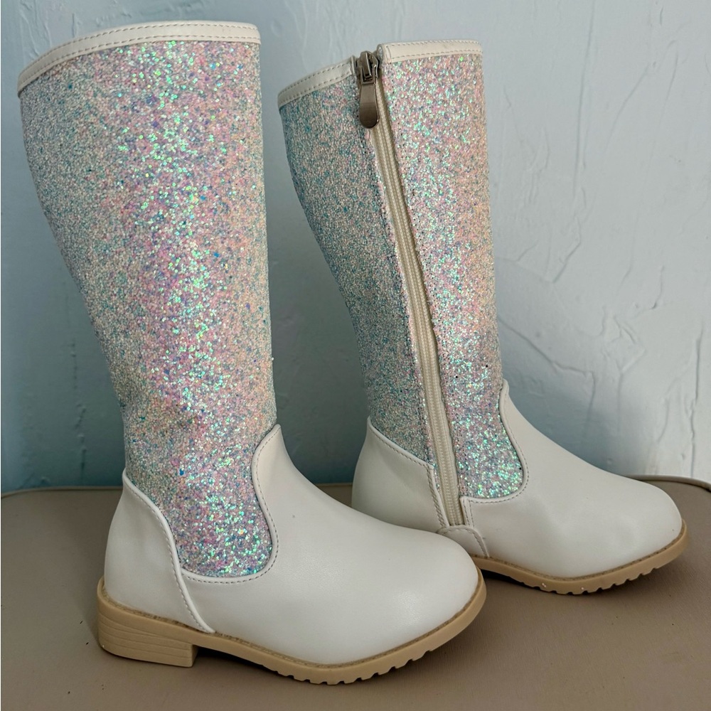 Sparkly Glitter Knee-High Boots